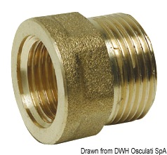 Brass joint sleeve male/female 3/4" x 1/2"