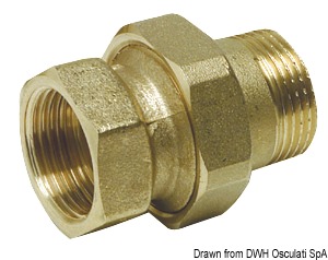 Straight 3-piece connector 1/2"