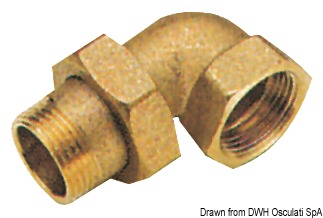 90° 3-piece elbow 1"
