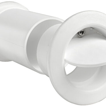 Con valvola di ritegno in nylon bianco a grande passaggio.