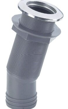 Con battuta frontale a vista in [1:acciaio inox lucidata a specchio, inclinati di 15°.