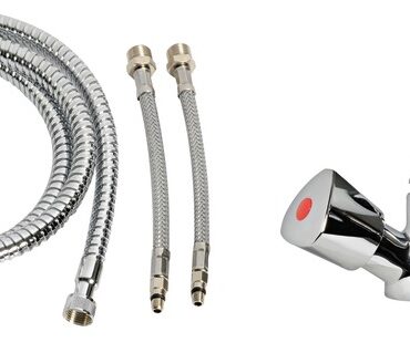 In ottone cromato con doccetta estraibile girevole a getto variabile.Linea moderna stilizzata con doccia bianca.Finitura estremamente curata.