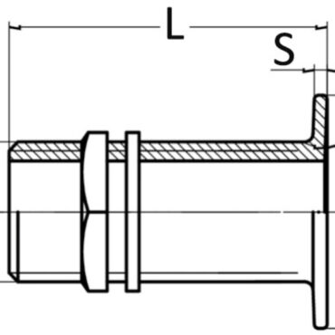 Flush threaded seacock chromed brass 1"1/2