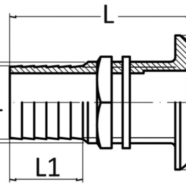 Seacock yellow brass w/hose adaptor 3/8"x 15 mm