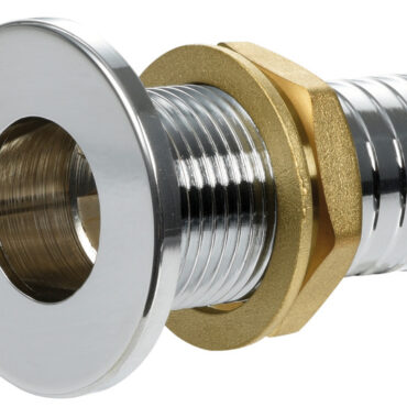 Thru hull flush mount chromed brass 1"1/2 x 45 mm