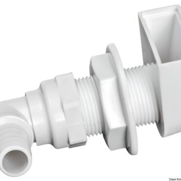 In plastica bianca con protezione e portagomma a 90°.