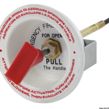 Per alloggiamento comando flessibile 17.450.90. Per intercettazione comando di emergenza.