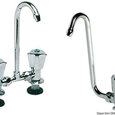 Swivelling spout tab chromed brass cold/hot