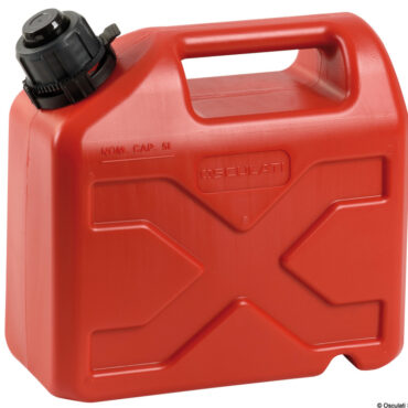 Taniche molto robuste e resistenti. Il bocchello ha le seguenti caratteristiche:- tappo con chiusura anti-bambino;- bocchello all’interno della tanica quando non in uso;- valvola di chiusura che permette di rovesciare la tanica e cominciare l’erogazione solo all’inserimento del bocchello nel tappo di imbarco;- bocchello con canale di ventilazione per un flusso di uscita regolare e senza spruzzi.