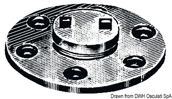 Completo di flangia di fissaggio a vite. Adatto per poppa e fondo.