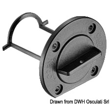 In nylon nero, con sicurezza per il tappo.