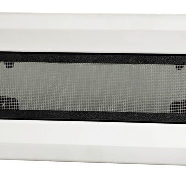 Carcassa in nylon con ghiera esterna di finitura e zanzariera. Fermi regolabili. Vetro acrilico fumè.Fissaggio con viti invisibili. Spessore murata 6-35 mm.Omologato CE.