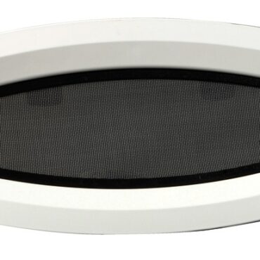 Carcassa in nylon con ghiera esterna di finitura e zanzariera. Fermi regolabili. Vetro acrilico fumè.Fissaggio con viti invisibili. Spessore murata 6-35 mm.Omologato CE.