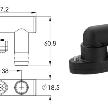 Costruita in polipropilene, si adatta a tutti gli sfiati Ø 16 mm ed evita l'ingresso dell'acqua dall'esterno.