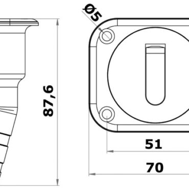 Sistema di apertura a ribalta. Profilo molto sottile di soli 3,5 mm. Fabbricati in acciaio inox AISI 316 lucidato a specchio.