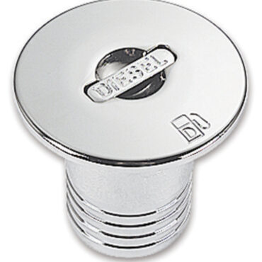 Speciale sistema di apertura che evita l’uso di chiavi, monete od altro. Progettati in modo che il tappo mascheri completamente la flangia avvitata, migliorando la tenuta dell’acqua. Versione con canotto di raccordo dritto o inclinato a 30° (da utilizzare quando il piano di rifornimento é inclinato, conforme ISO 8099/1). Completi di catenella interna, Ø massimo 88 mm. Sono tutti regolamentari RINA.