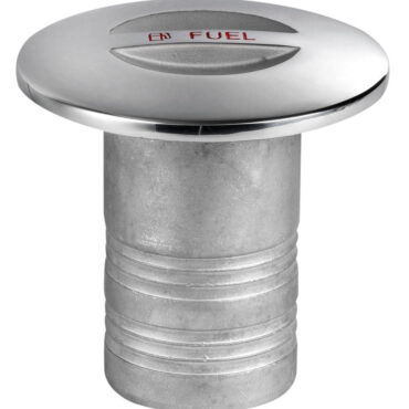 Presa per apertura incassata a filo, viti cieche nascoste dal bordo del tappo.