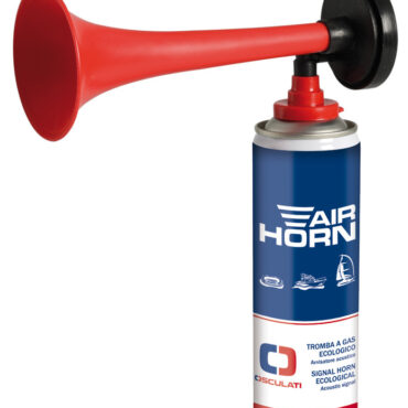 Caricata con gas non infiammabile. Accoppiamento tromba/bombola a scatto.