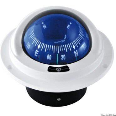 Sospensione semi - cardanica interna. A lettura frontale con divisione di 5°. Complete di illuminazione notturna a LED.