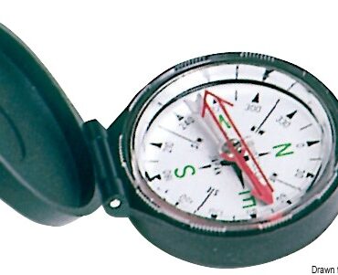 Carcassa in ABS nero, rosa in bagno liquido, con ghiera rotante munita di freccia per predeterminare una rotta. Confezione: blister.