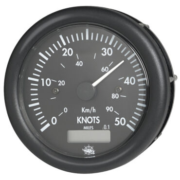 Guardian speedometer 0-50 knots black w/log 12V