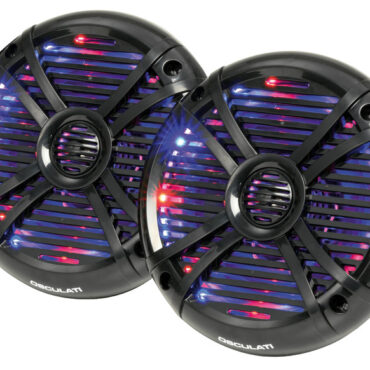 Casse a due vie complete di LED RGB multicolor programmabili tramite telecomando incluso. Le casse a due vie garantiscono una migliore resa dei bassi. Carcassa in ABS e cono in polipropilene.