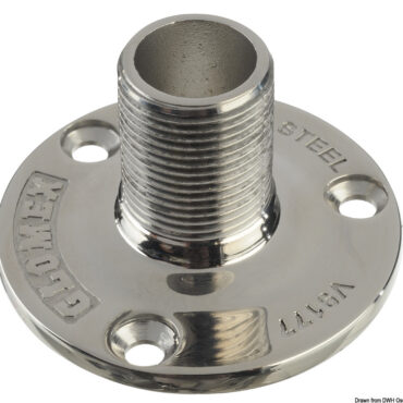 In acciaio inox per sopraelevare le antenne GPS / VHF / TV / AM-FM del nostro catalogo. Filettatura standard 1"x14