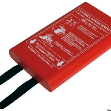 Regolamentare certificata in accordo con la UNI EN 1869:2002, da installare in prossimità della cucina, può sostituire l’estintore obbligatorio in prossimità del piano cottura.