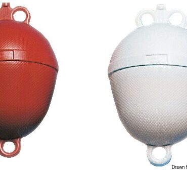 E’ indicato per piccoli scafi ed ormeggio volanti. Con doppio anello da un lato, e semplice dall’altro, colori disponibili arancione, bianco, giallo.