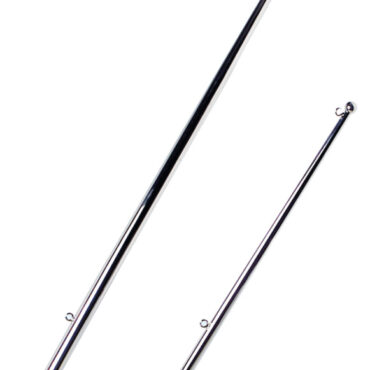 Pallina inox, terminali e occhielli inox, per fissaggio bandiera.