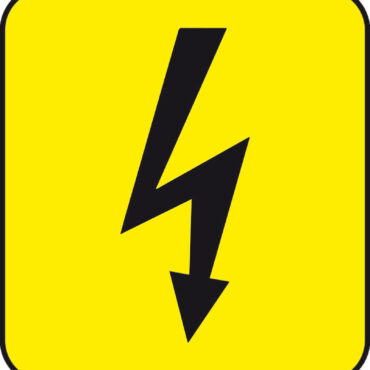 Adesivo pericolo corrente (foglio da 10 loghi) 25x27