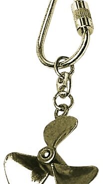 Pendant polished brass keyring Propeller