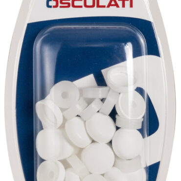Orli sottovite completi di copritesta a scatto. Sono fabbricati in polipropilene UV stabilizzato e garantiscono, con un costo irrisorio, finiture accurate, impermeabilità e resistenza alla corrosione; da accoppiare con viti a testa svasata piana autofilettanti a legno o a metallo.