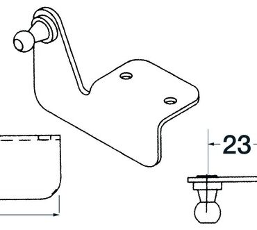 Square embossed plate w/left pin
