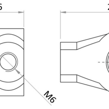 Plastic end fitting BSP 6mm for gas springs