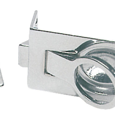 In ottone cromato. Si abbassa a molla, utile per stipetti ed usi vari.