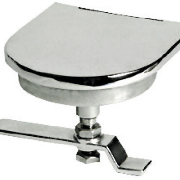 In acciaio inox AISI 316 microfuso lucidato a specchio. Tavella di fissaggio regolabile. Portalucchetto incorporato.