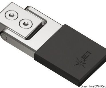 In ottone cromato per porte e finestrini scorrevoli.