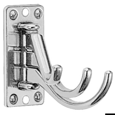 3-hook coat hanger chromed brass 73x36 mm