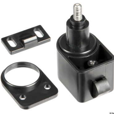 Questo scrocchetto consente di chiudere lo sportello semplicemente spingendolo. Carcassa in nylon con molle inox. L'apertura avviene premendo il pomello.