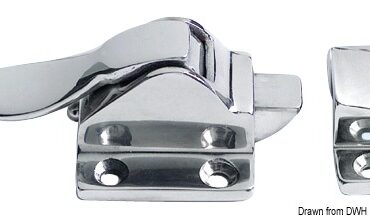 In acciaio inox AISI 316 lucidato a specchio, con maniglietta di apertura, ideale per sportelli di accesso alla plancetta, per gavoni e per frigo/ghiacciaie.