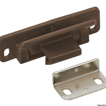 In poliammide (PA). Per antine senza pomoli o maniglie.La posizione di installazione può essere regolata ± 1,5 mm orizzontale e verticale.