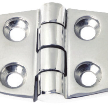 Cerniere in acciaio inox AISI 316 fuse e lucidate a specchio. Robuste, con finitura curata.