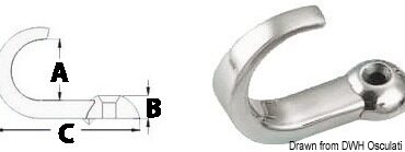 In acciaio inox AISI 316 lucidato.