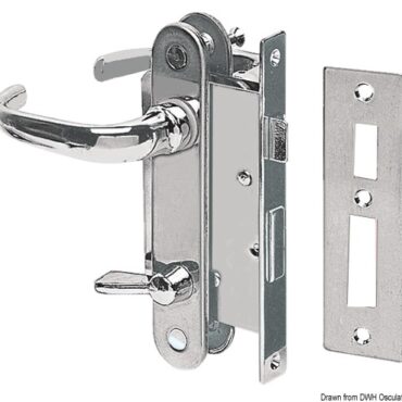 Chromed brass lock w/2 plates and handles left