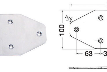 Maxi cerniere in acciaio inox AISI 316 lucidato a specchio, asse 8 mm.