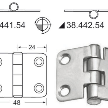 In acciaio inox, lucidate a specchio, con smorzamento delle vibrazioni tramite asse centrale frenato.