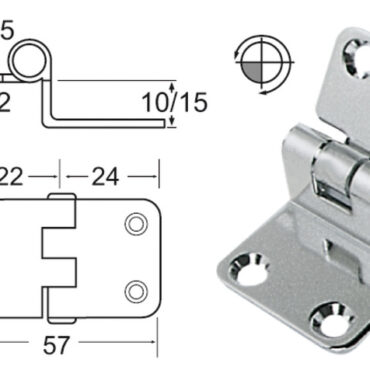 In acciaio inox lucidate a specchio, con smorzamento delle vibrazioni tramite asse centrale frenato.