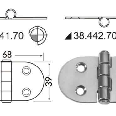 In acciaio inox, lucidate a specchio, con smorzamento delle vibrazioni tramite asse centrale frenato.