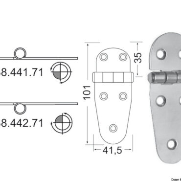 In acciaio inox, lucidate a specchio, con smorzamento delle vibrazioni tramite asse centrale frenato.